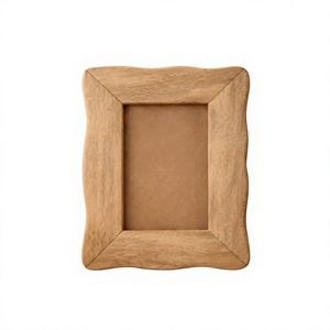Cadre photo en bois rustique, vertical, rectangulaire, bord ondulé, pour table, décoration de maison, hôtel, restaurant, cadre personnalisé - Product Image 1