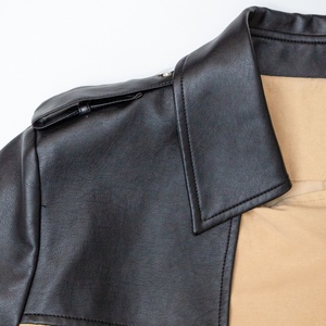 2025 Custom High Quality Ladies Long Luxury Trench Coats Wholesale Designer Unique PU Leather Patchwork Trench Coat for Women - Product Image 3