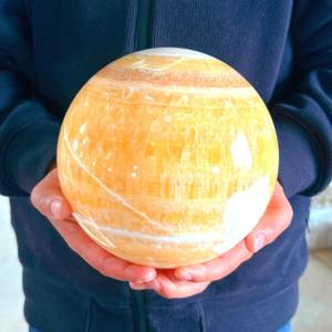 8-8.5cm Yellow Iceland <b>Crystal</b> <b>Sphere</b> Gemstone Gift Real Healing <b>Crystals</b> Stones Gemstone Honey Yellow Calcite <b>Sphere</b> - Product Image 3