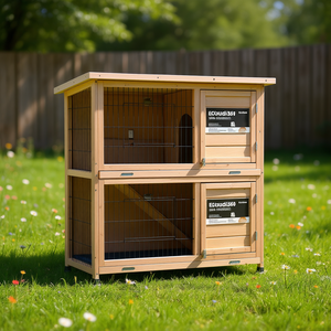 Ecloudi360 Jaula de Madera para Conejos de Tamaño Mediano, Casa para Mascotas de Exterior con Bandeja Extraíble para Todas las Estaciones - Product Image 2