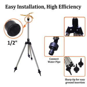 Conjunto de Conexión de Manguera y Soporte de Trípode con Engranaje de Latón de 3 Brazos de 1/2 Pulgada y Giro de 360 Grados para Riego Agrícola - Product Image 3