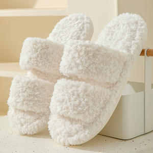 Coton en peluche Ins d'hiver pour femmes pour pantoufles transfrontalières pour <span class=keywords><strong>Amazon</strong></span> vente en gros Design intérieur incurvé ouvert avec bout ouvert et fourrure - Product Image 3