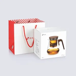 Wholesale Wooden Lid Glass Tea Kettles Stovetop Safe Borosilitate Glass Magnetic Glass Filter Teapot With Wooden Handle