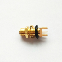 Conector hembra de placa PCB de montaje de borde, conector coaxial RP-SMA, IP67 RF