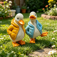 Vente directe usine : Statue de canard en résine mignonne, style doudoune, ornement de bureau, artisanat en résine