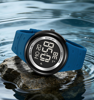 Montre-bracelet sport de luxe pour homme SKMEI 2462, affichage LED, alarme, chronographe, bracelet en silicone, étanche 3 BAR, cadeau, chronographe