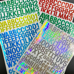 Feuille d'autocollants en vinyle imperméable avec lettres holographiques à points <span class=keywords><strong>de</strong></span> paillettes, autocollants alphanumériques pour boîte aux lettres et usage quotidien - Product Image 3