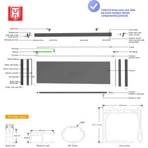 Stores à enroulement horizontaux motorisés électriques Kakadu en aluminium pour extérieur, avec rail intégré, garantie 10 ans, personnalisables - Product Image 6
