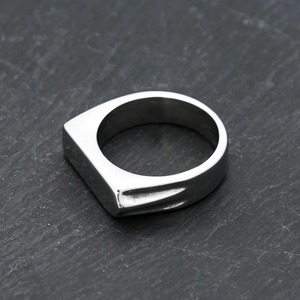 yunnique Minimalist Flat Square Stainless Steel <b>Ring</b> Unisex Jewelry Gift Geometric Design Smooth Band - Product Image 3