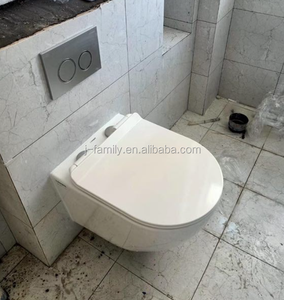 Европейский п-ловушка для мытья туалета на стену с крышкой UF - Product Image 6