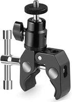 Pince à crabe multifonctionnelle avec installation de mini rotule 1/4 vis adaptée au moniteur de terrain LCD/Flash/Gopro/caméra d'action