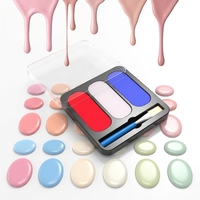 Palette de peinture pour le visage et le corps activée par l'eau, rouge, blanc, bleu, sans danger, non toxique, kit de maquillage avec pinceau applicateur