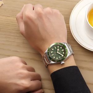 Reloj de Lujo Mecánico Parnis de 41 mm para Hombre, Caja de Acero Inoxidable, Correa de Cuero, Movimiento Automático Miyota - Product Image 1