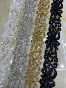 Garniture en dentelle de mariée florale blanche/dernière broderie garniture en dentelle Rose haute qualité broderie lait soie accessoires de vêtement venise <span class=keywords><strong>Fa</strong></span> - Product Image 6