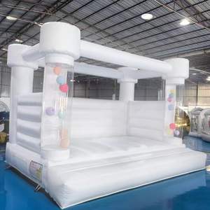 <span class=keywords><strong>Château</strong></span> gonflable blanc <span class=keywords><strong>de</strong></span> qualité commerciale avec tube à ballons, lit <span class=keywords><strong>de</strong></span> saut pour enfants, décoration <span class=keywords><strong>de</strong></span> fête <span class=keywords><strong>de</strong></span> mariage - Product Image 1