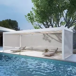 Volets en aluminium de qualité industrielle, avec volets latéraux coupe-vent, pour pergola extérieure, auvent durable en alliage d'aluminium. - Product Image 1