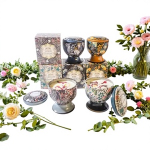 Vela de Cera de Soja Natural Vertida <span class=keywords><strong>a</strong></span> Mano en Lata para Hotel, Boda, Aromaterapia - Product Image 1