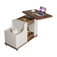Salon Moderne Simple Mobile Table Basse Ménage Petit Canapé Côté Plusieurs Tables D'extrémité En Bois Massif Chariot De Stockage De Levage