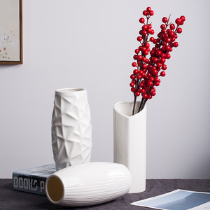 New Chinese Style Minimalist White Ceramic <b>Vase</b> With Modern Design for Living Room Dried Flower Display Home Decor - Product Image 2