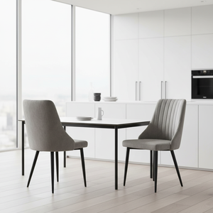 Silla <span class=keywords><strong>de</strong></span> Comedor Nórdica Contemporánea, <span class=keywords><strong>Sillas</strong></span> <span class=keywords><strong>de</strong></span> Comedor Escandinavas con Base <span class=keywords><strong>de</strong></span> Metal y Tapicería <span class=keywords><strong>de</strong></span> Cuero, Silla <span class=keywords><strong>de</strong></span> Cocina - Product Image 5