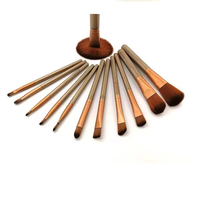 Ensemble de 12 pinceaux de maquillage pour le visage, les yeux, les ombres à paupières, l'eye-liner, les lèvres, avec boîte en métal