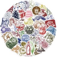 50 Pegatinas de Sellos Vintage de Dibujos Animados Personalizadas, Calcomanías de Vinilo Originales a Prueba de Agua para Cuadernos, Maletas y Regalos