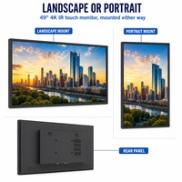 Écran tactile IR 4K de 49 pouces, écran LCD à cadre ouvert 3840x2160 avec HDMI VGA DVI DP USB, pour kiosque, armoire de jeu