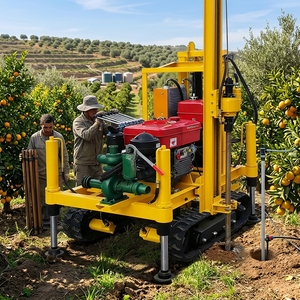 Plataforma de Perforación Pequeña con Control Remoto y Motor Diésel, con Pantalla Automática de Profundidad para Pozos de Agua, Registro Preciso de la Profundidad del Pozo - Product Image 1