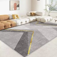 Tapis en polyester à poils ras, réversible, résistant aux taches, à motif géométrique, antidérapant, pour la décoration intérieure