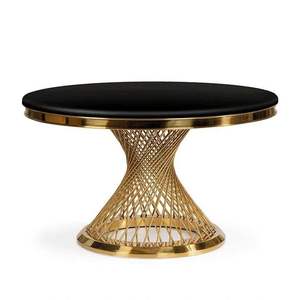 Nuevo lujo oro Acero inoxidable muebles para el hogar Metal boda evento redondo juego de mesa de comedor para Hotel boda - Product Image 2
