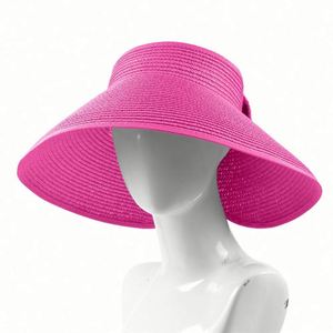 Foldable Straw <b>Hat</b> <b>Summer</b> Hollow Top Sun <b>Hat</b> Solid Color Large Brim <b>Hat</b> - Product Image 6