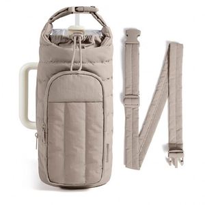 Stock for Outdoor Sports Leather Water <b>Bottle</b> <b>Bag</b> Portable Large Capacity Crossbody Travel Insulated - Product Image 1