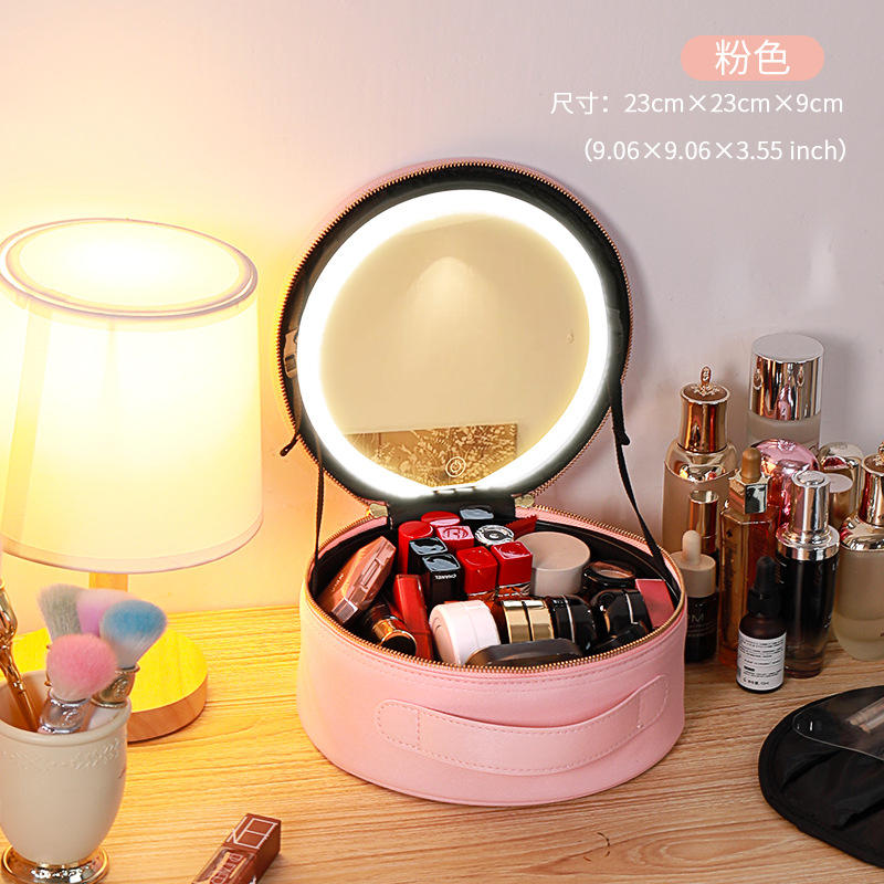 เคสกระจกทรงกลม LED ขนาดเล็ก - สีดำหรูหรา