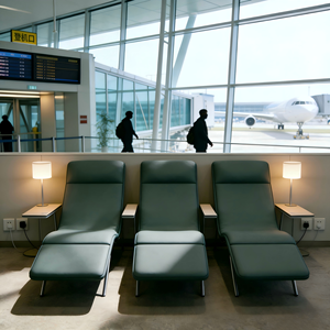 Chaise longue inclinable en cuir PU pour aéroport, salle d'attente publique, terminal, hôpital, clinique, espace de repos - Product Image 2