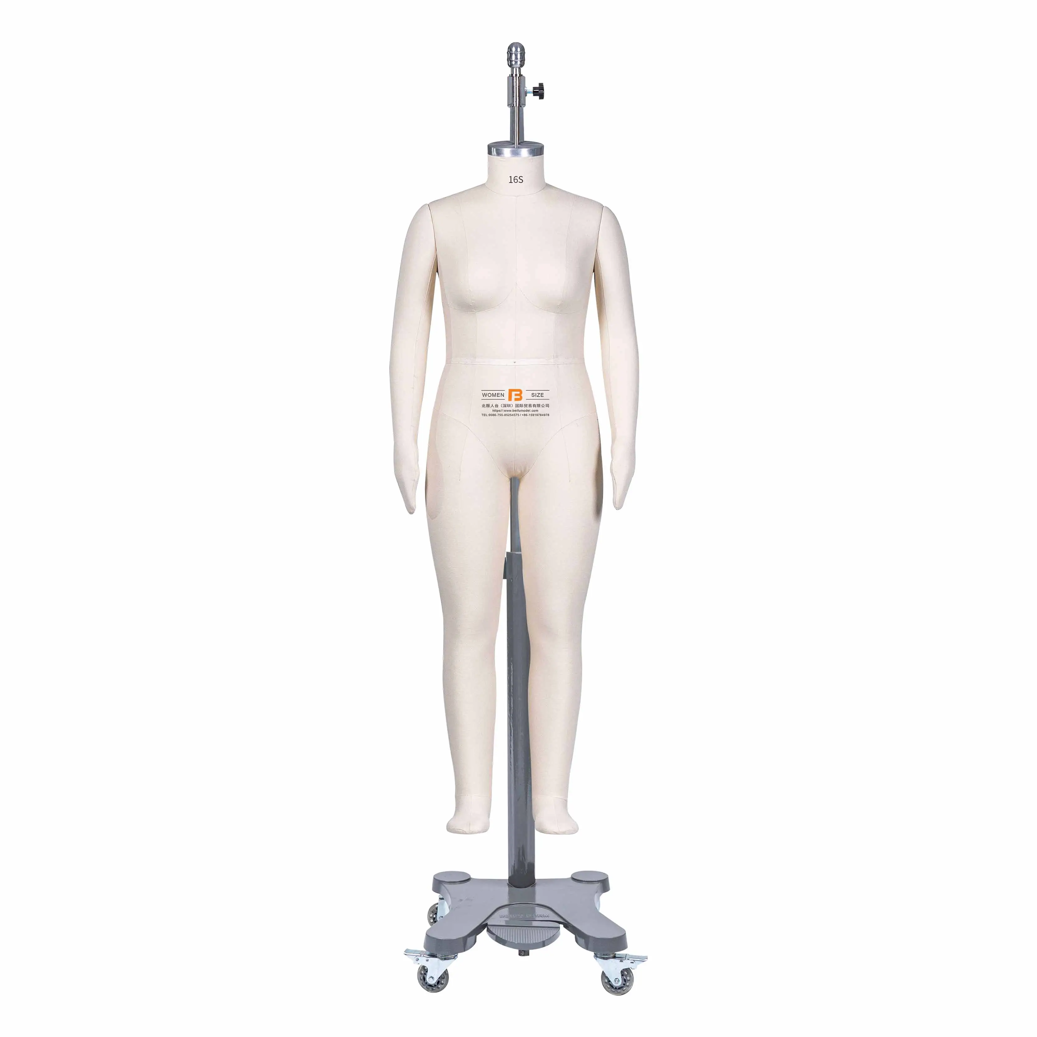 Beifuform tailor hanging full body mannequin US size 16S female model with hands and feet for sell manikin dressmaker