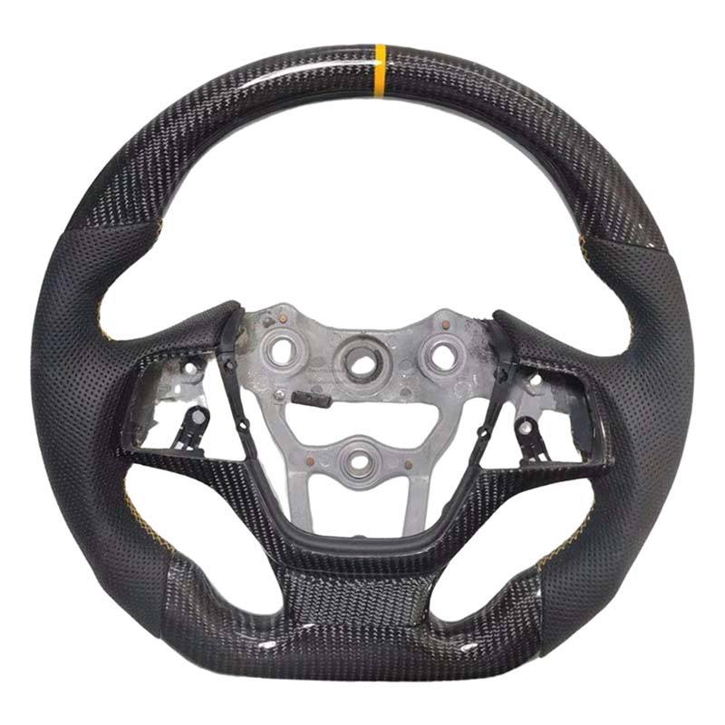 Leather+Carbon Fiber+Yellow Stitching Stripe