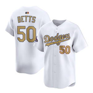 2025 Gold Collection Limited Heren Los Angeles Jersey Baseball Shirts Custom Wear Gestikte Geborduurde Uniformen met Logo's Wit - Product Image 3