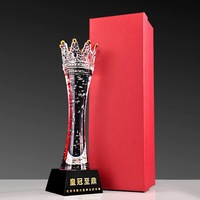 Mode Beauté Pageant Événement Gagner Coupe Bulle Cristal Pilier Couronne Trophée Verre Trophée Prix