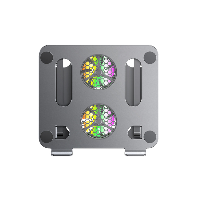 OEM ODM Customizable RGB Aluminum Plastic Laptop Cooling Holder Stand Double Fans Portable Extendable 10-16.5inch in Stock