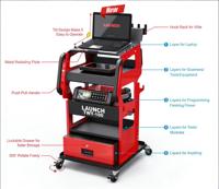 Carrito de Herramientas Launch TWT-100 y PFP-100, Caja de Herramientas con Ruedas para Reparación Automotriz y Programación EUC