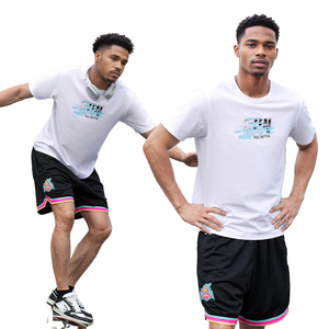เสื้อยืดคอกลมแขนสั้นผ้าโพลีเอสเตอร์ผสมสแปนเด็กซ์ทรงสลิมฟิตสำหรับผู้ชายใส่เล่นกีฬาวิ่งในฤดูร้อน แห้งเร็ว ยืดหยุ่นได้ สวมใส่สบาย - Product Image 4