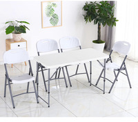 Chaise pliante durable en PEHD moulé par soufflage, structure métallique, plastique blanc, pour événements, location, mariages, fêtes, sièges extérieurs