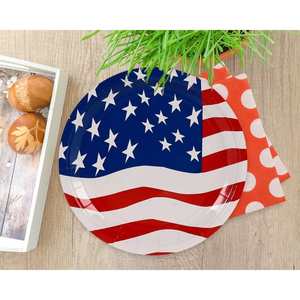 4th of July <b>Plates</b> 9 Inch Patriotic Dinnerware Tableware for BBQ American Flag Party Supplies - Product Image 2