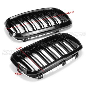 กระจังหน้ารถยนต์แบบ 2 แถบ สีดำเงา สำหรับ BMW F15 F16 X5 X6 ปี 2014 2015 2016 2017 จำนวน 2 ชิ้น แต่งหน้ารถยนต์ กระจังหน้ากันชนหน้าแบบสปอร์ต - Product Image 5