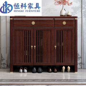 Hengke Furniture Wenge Wood <b>Shoe</b> Cabinet 128x38x105cm Storage Entryway Cabinet <b>For</b> Home Use - Product Image 2