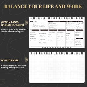 Nuevo Cuaderno Espiral con Tapa Negra Personalizada, Agenda Semanal, Tapa Dura A5, 100 Hojas - Product Image 4