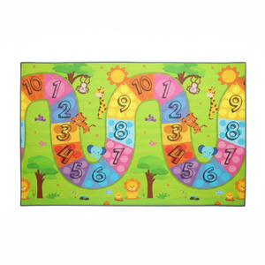 Alfombra de juego para bebé XPE de doble cara de 100x140x0,8 cm, enrollable, impermeable, espuma no tóxica, número colorido, Verde - Product Image 1