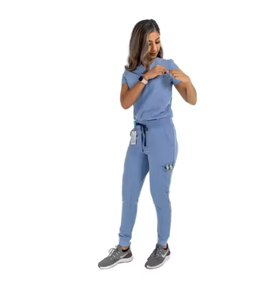 Conjuntos de Uniformes Quirúrgicos Unisex de Tallas Grandes, Uniformes Médicos de Punto de Spandex/Poliéster para Uso Hospitalario y Clínico, Color Personalizado - Product Image 3