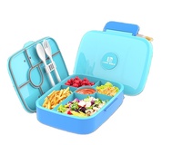 Meilleure vente Boîte à lunch bento en fibre de paille de blé biodégradable réutilisable et étanche à 5 compartiments avec cuillère et fourchette