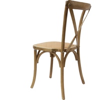 Chaise rustique empilable en bois de hêtre à dos croisé X, Table et chaises de Banquet pour événement de mariage